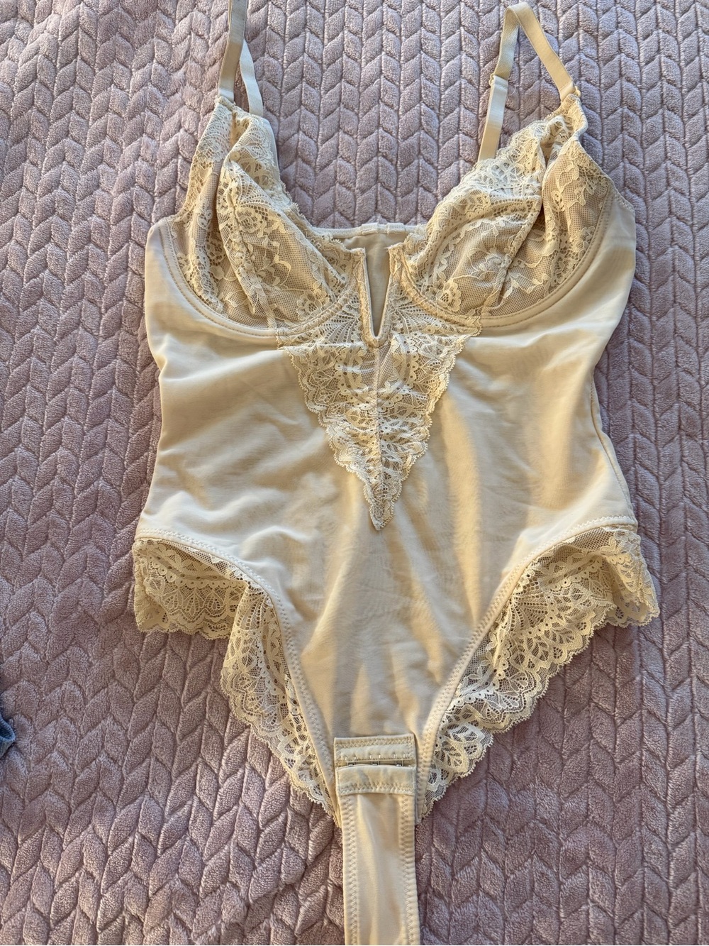 Lace-Trim Teddie Bodysuit - Women's Shapewear